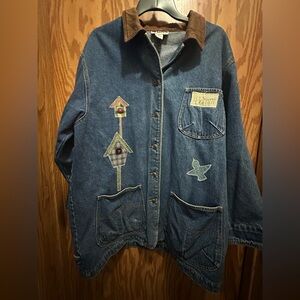 Unique Vintage Haik’s Denim Jacket with Brown Collar